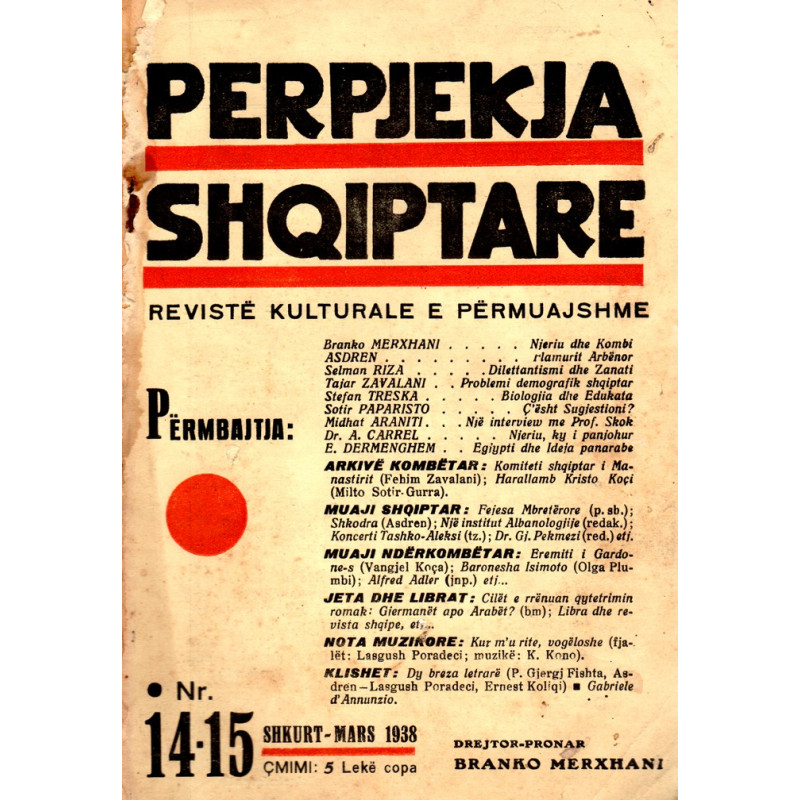 Përpjekja Shqiptare, nr. 14-15, shkurt-mars 1938