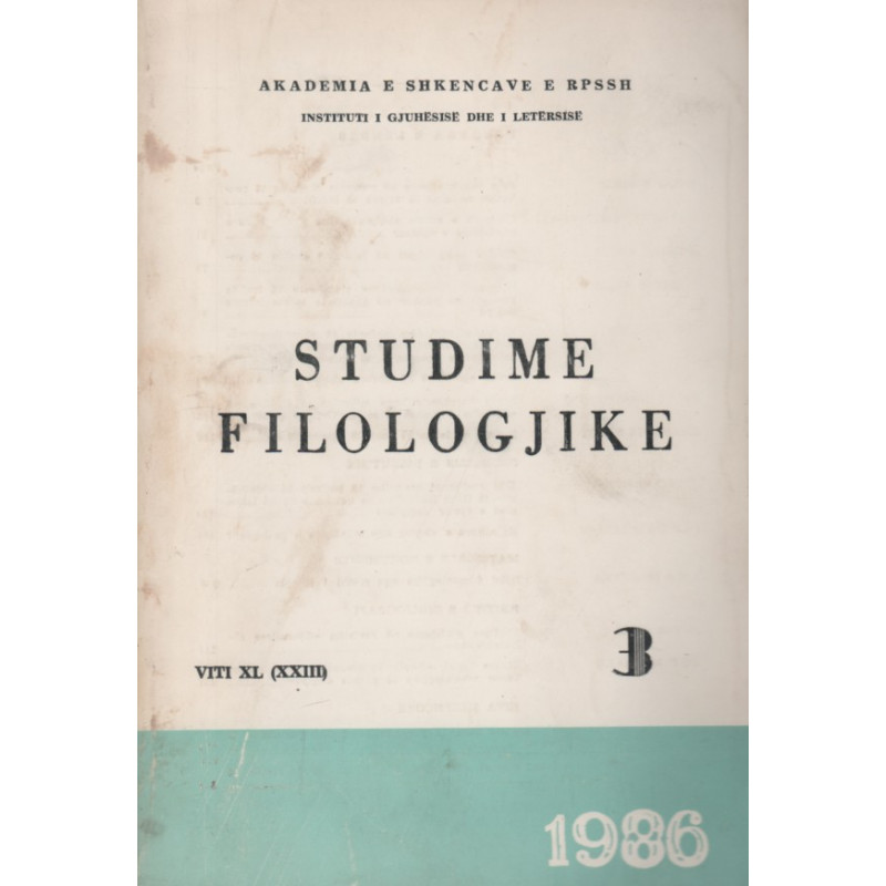 Studime filologjike 1986, vol. 3