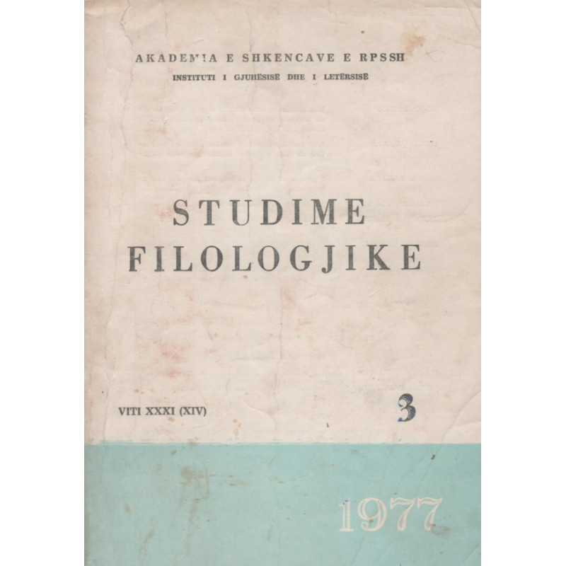 Studime filologjike 1977, vol. 3 Studime filologjike 1977, vol. 3