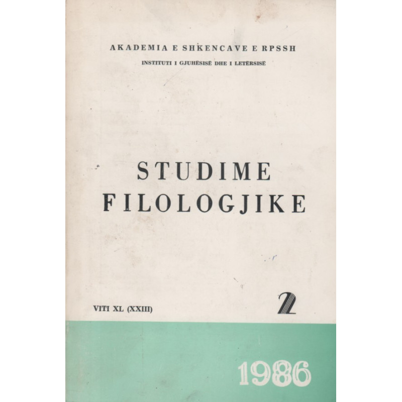 Studime filologjike 1986, vol. 2