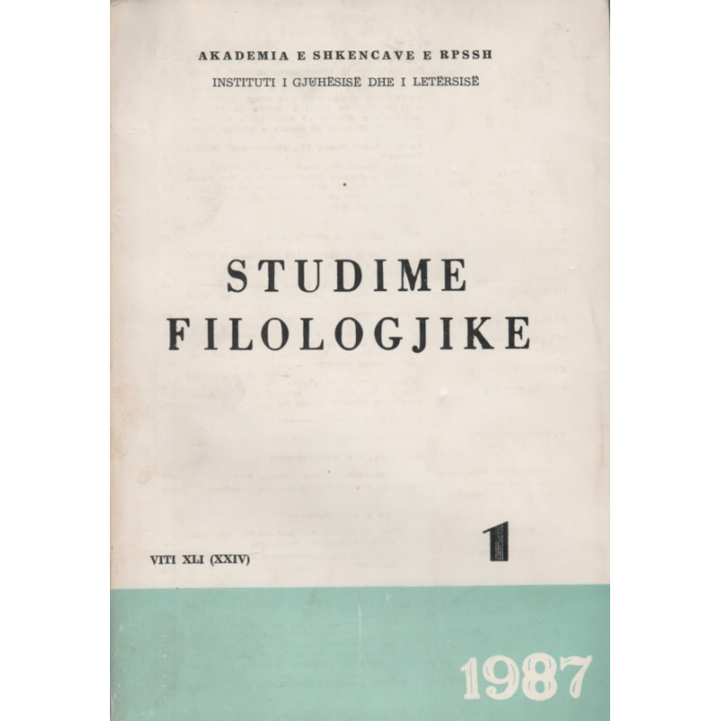 Studime filologjike 1987, vol. 1