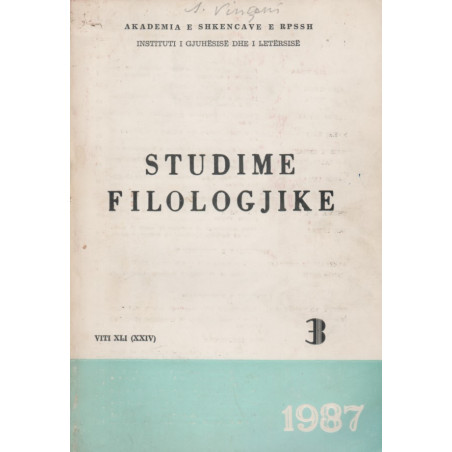 Studime filologjike 1987, vol. 3