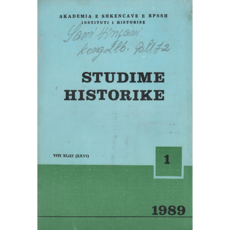 Studime historike 1989, vol.1 Studime historike 1989, vol.1