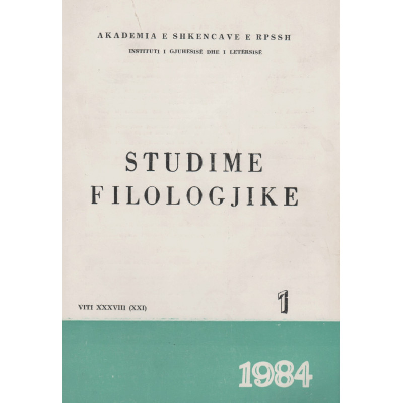 Studime Filologjike 1984, vol.1